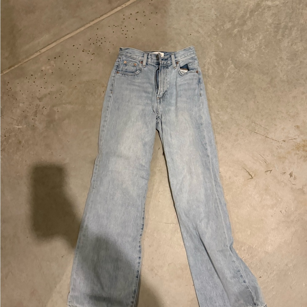 Denim Forum Light Wash Straight Leg Jeans